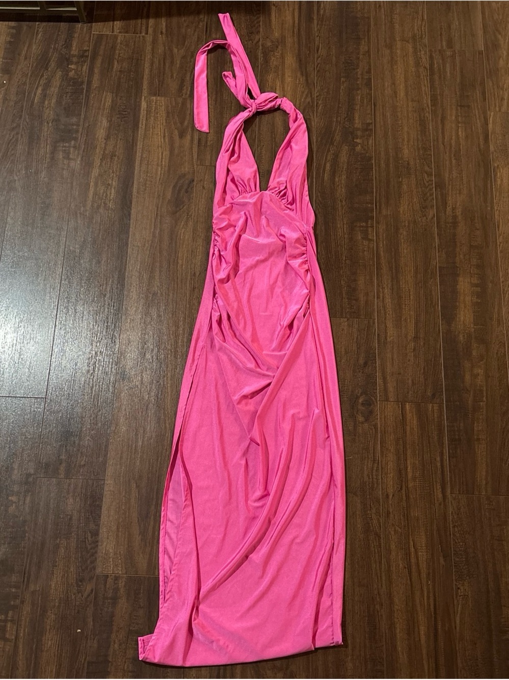SHEIN One-Shoulder Maxi Dress - Bright Pink